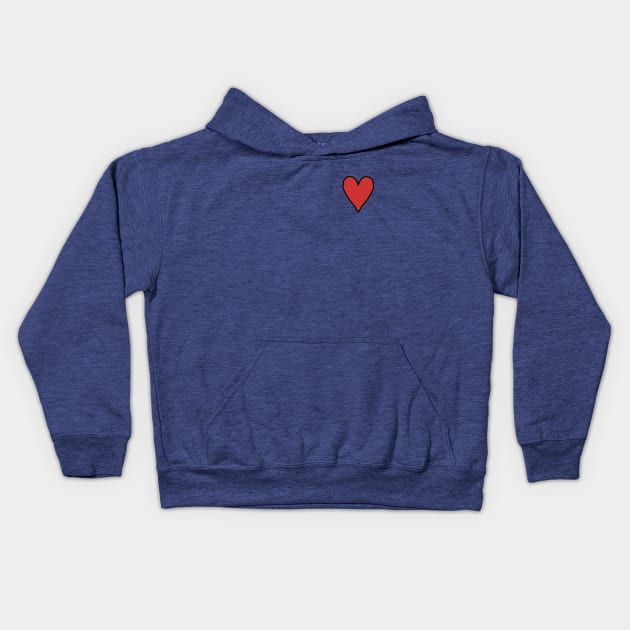 Small Red Heart of Love Kids Hoodie by ellenhenryart